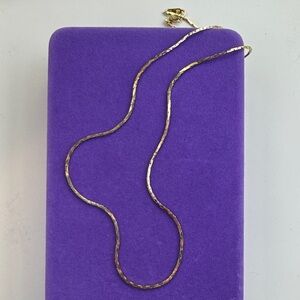 💛 Vintage Gold Plated Cobra Chain Necklace | Classic Everyday Jewelry